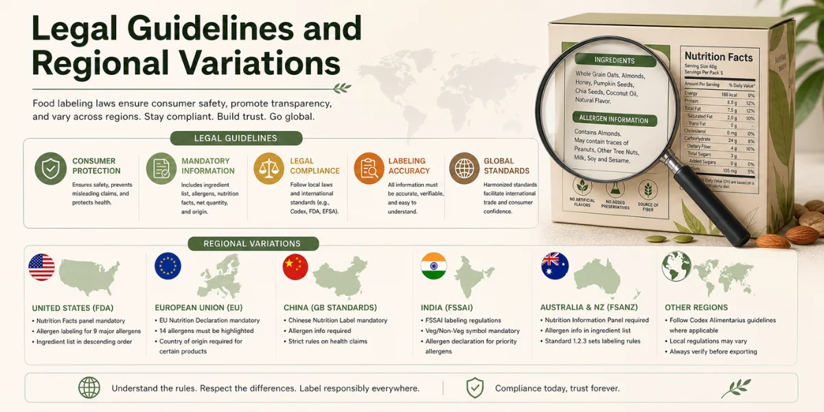 Labelling Requirements for Food Products, Nutrition Labelling, Components of a Compliant Food Label, Digital Label, Sustainable Packaging & Labelling