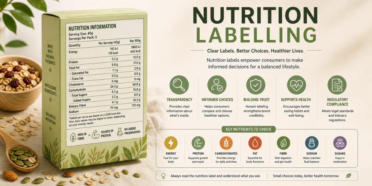 Labelling Requirements for Food Products, Nutrition Labelling, Components of a Compliant Food Label, Digital Label, Sustainable Packaging & Labelling