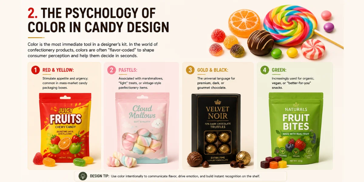 Confectionery Packaging Design, Packaging Of Confectionery Products, Candy Design, Candy Packaging, Confectionery Pouches, Confectionery Pouches, Brij Design Studio